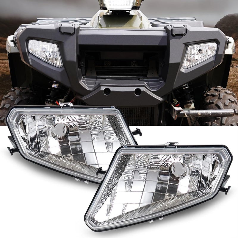 A & UTV PRO Headlight Housing for Polaris Sportsman 500 HO EFI TOURING 2005-2010, Front Left & Right Head Light Covers Head Lamp Lens Parts Accessories, (2PCS, Bulb Not Included) - Image 1